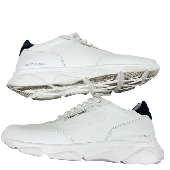 Philipp Plein Leather Low Top Sneakers Skulls White Size 44